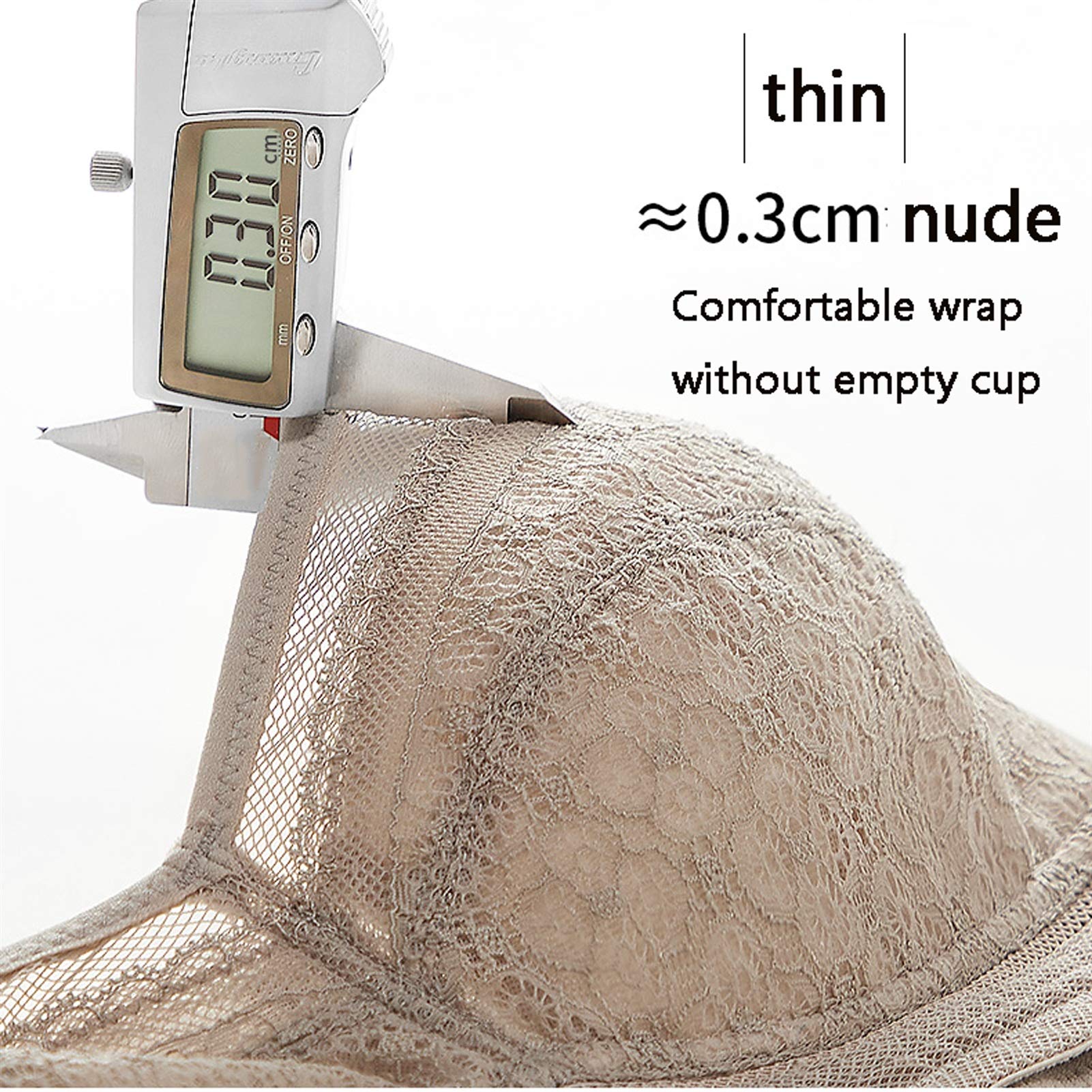 Bralette Bralette - Reggiseno imbottito senza fili, sexy per tutti i giorni, con reggiseno di base, comodo convertibile Air Bralette (colore marrone chiaro, misura: 95F)