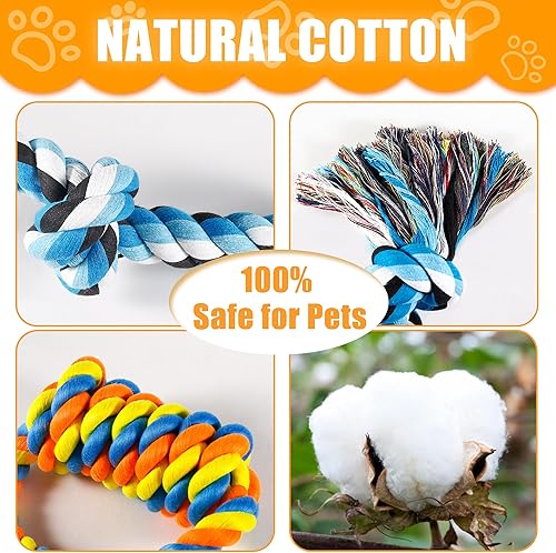Miniatura 6 de Juguetes de cuerda para perros para masticadores agresivos y razas de perros grandes, juguetes resistentes e indestructables para masticar perros,
