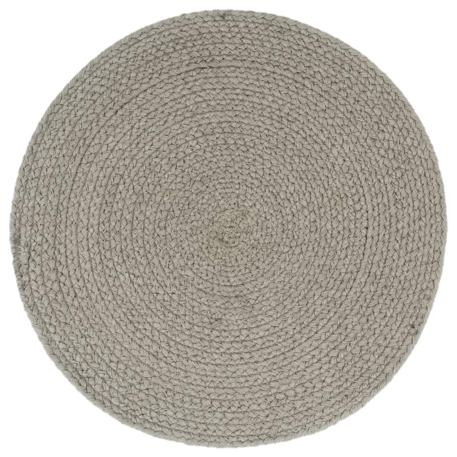 Tovagliette 4 pz Grigio Neutro 38cm Rotonde in Cotone,Tovagliette,Tovagliette Lavabili,per Cucina,Casa e Ristorante-133848