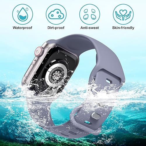 Miniatura 3 de Paquete de 6 correas compatibles con Apple Watch de 1.496 in 1.575 in 1.614 in 1.654 in 1.732 in 1.772 in 1.929 in, correas deportivas de silicona