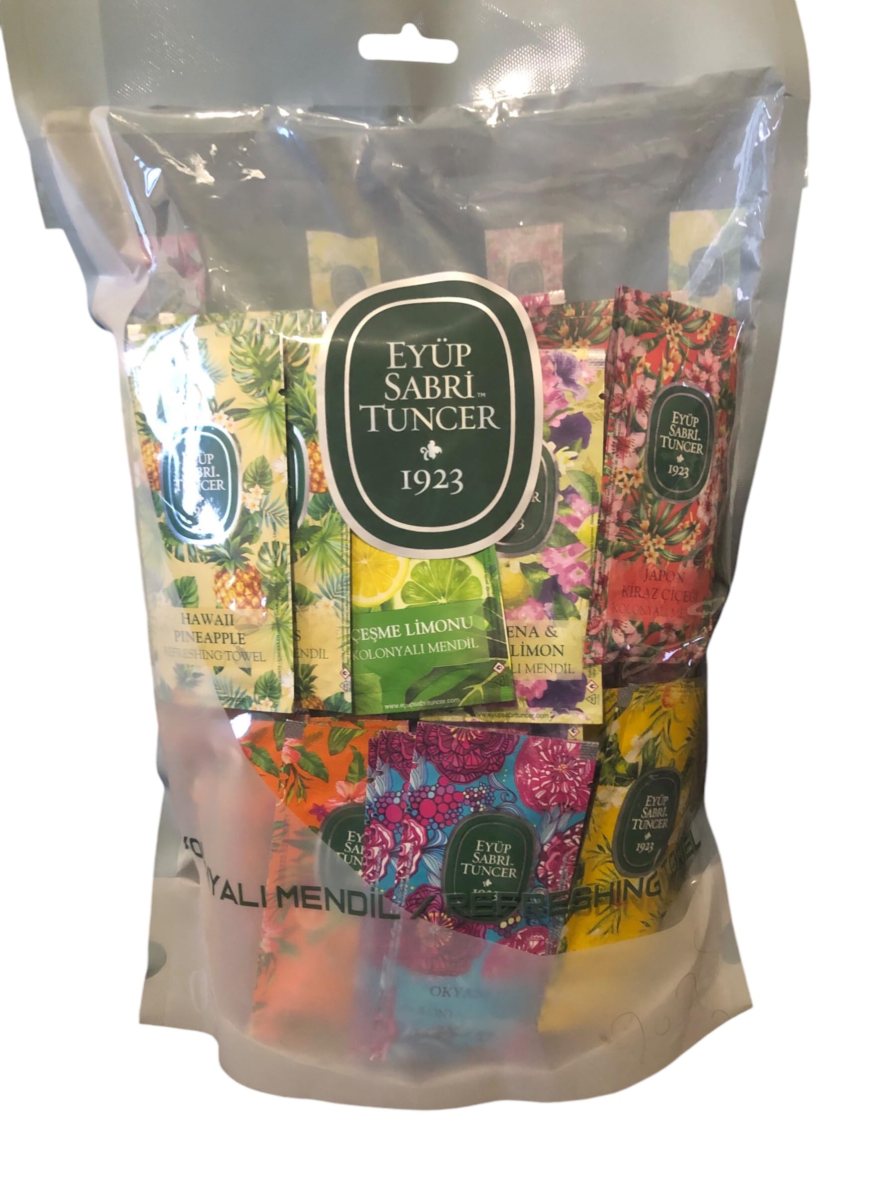 EYÜP SABRI TUNCER Eau de Colonial Taschentücher - MIX 150 Stück | Klein Format 5X10 cm | Feuchtwasserpierzelmässige Tasc