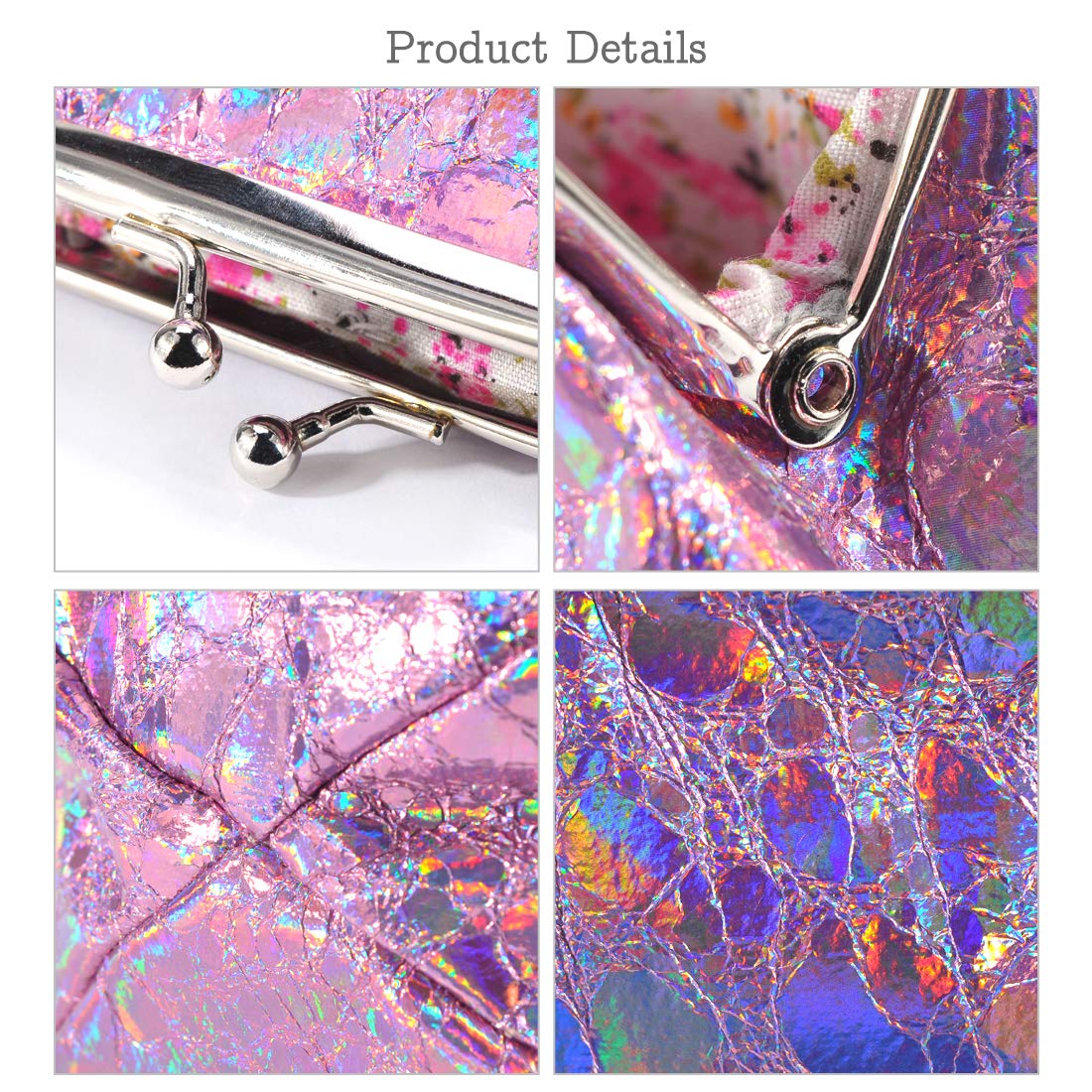 Oyachic 2 PCS Pretty Coin Purse,Cute Hologram