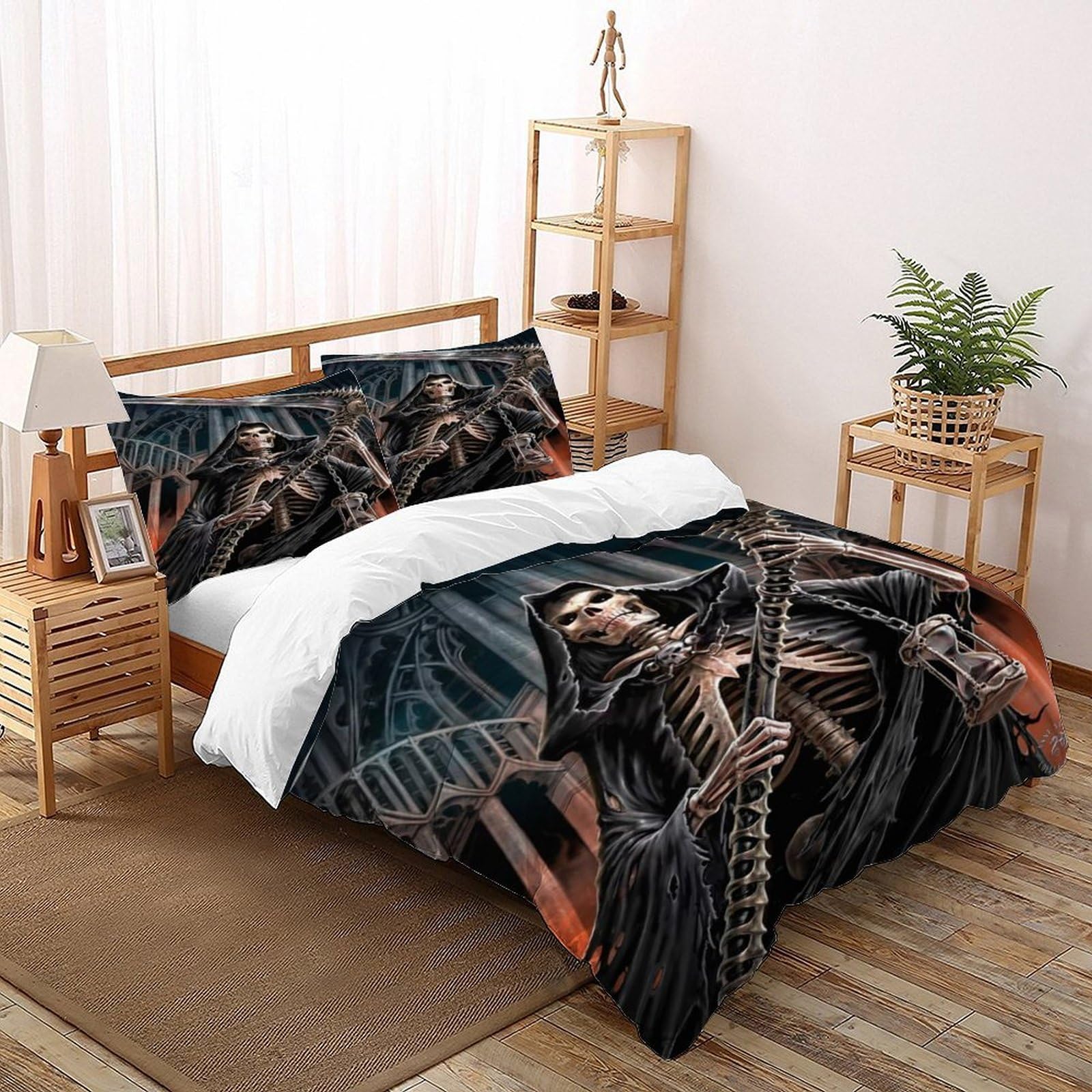 Hourglass Bedding Set 3D Design Gothic Themes Duvet Cover Set Chic Breathable Quilt Cover 3 Pieces Universal for All Seasons Pillowcase Double（200x200cm）