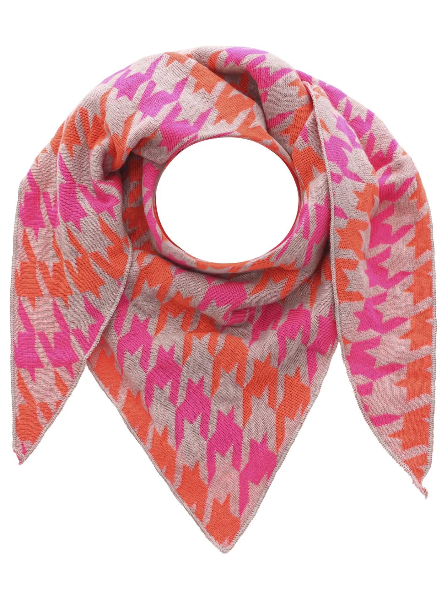 Zwillingsherz Dreieckstuch Stola Schal mit Kaschmir und Wolle für Damen - Hochwertiges Cashmere Halstuch Hahnentritt Muster - Damenschal Herbst Winter