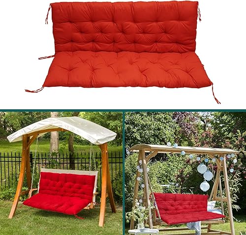 Miniatura 8 de Cojines de repuesto para columpios, gruesos e impermeables de fibra Olyester para columpios al aire libre, bancos de jardín, cojines de repuesto