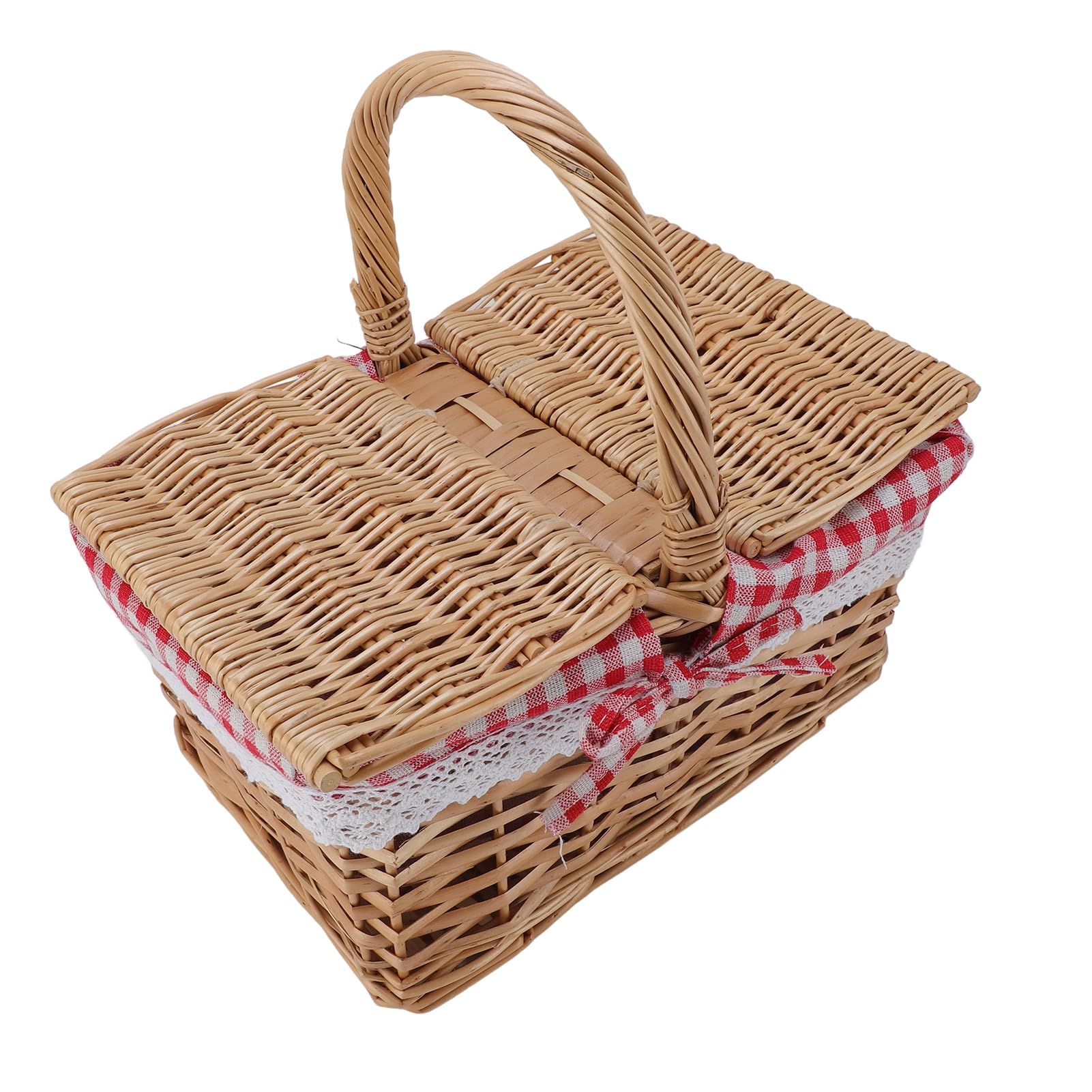 Tonysa Cesto in Rattan per Picnic con Coperchio, Rivestimento Rimovibile