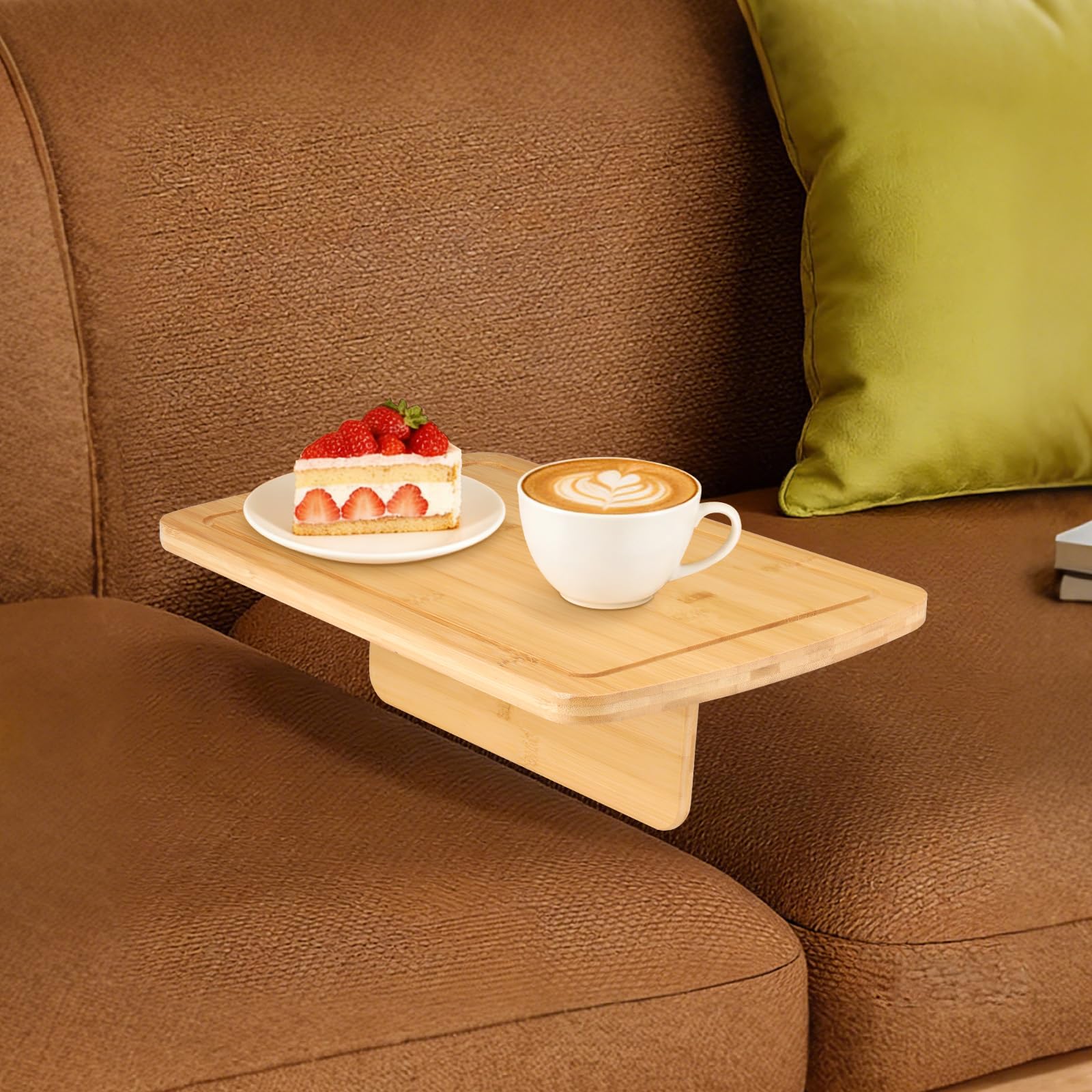 Plateau de canapé pliable en bois noble, support élégant et multifonction