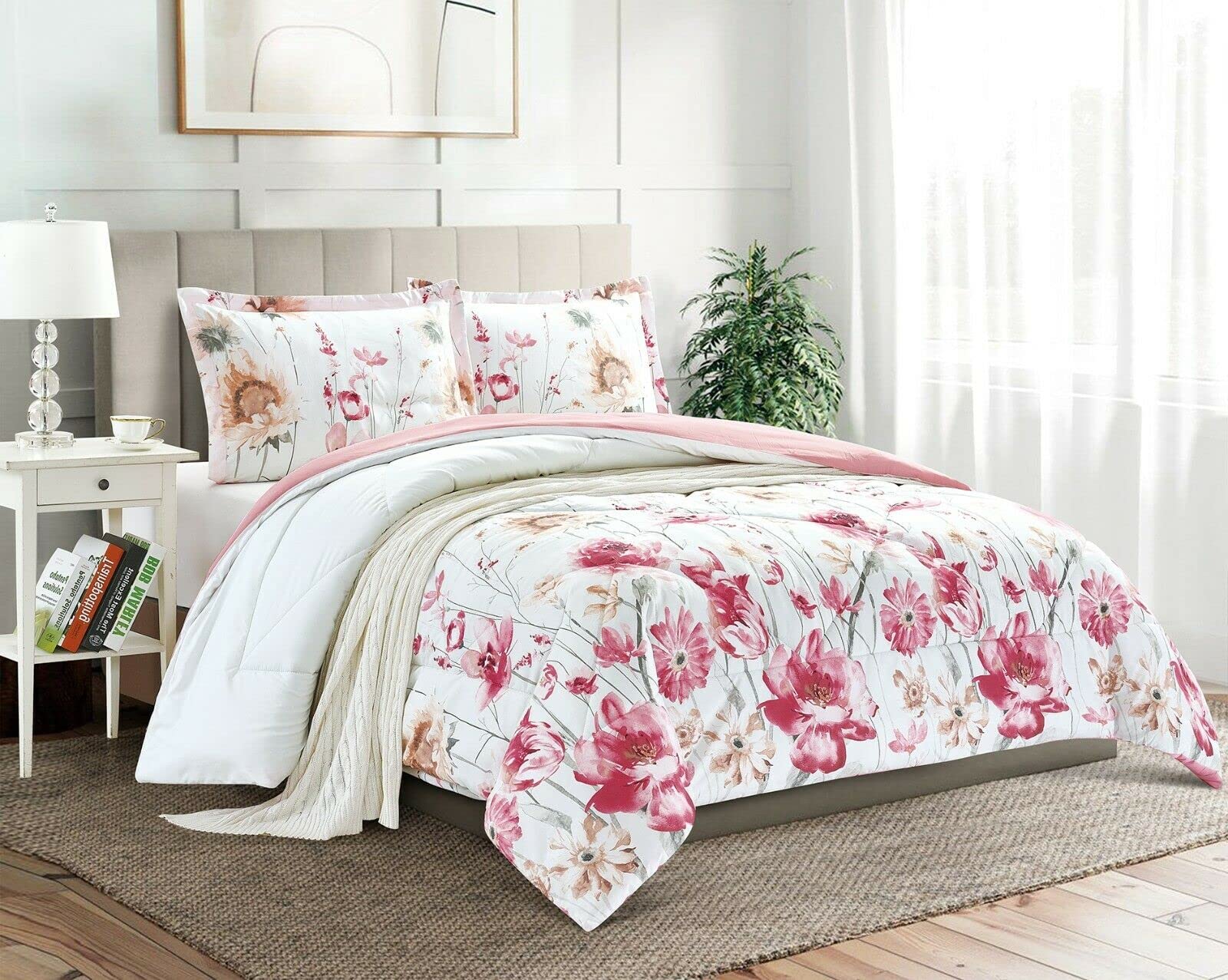 Textile Home 3 Pieces Bedspread Printed Luxury Bedding Set with Pillow shams (King, A06)