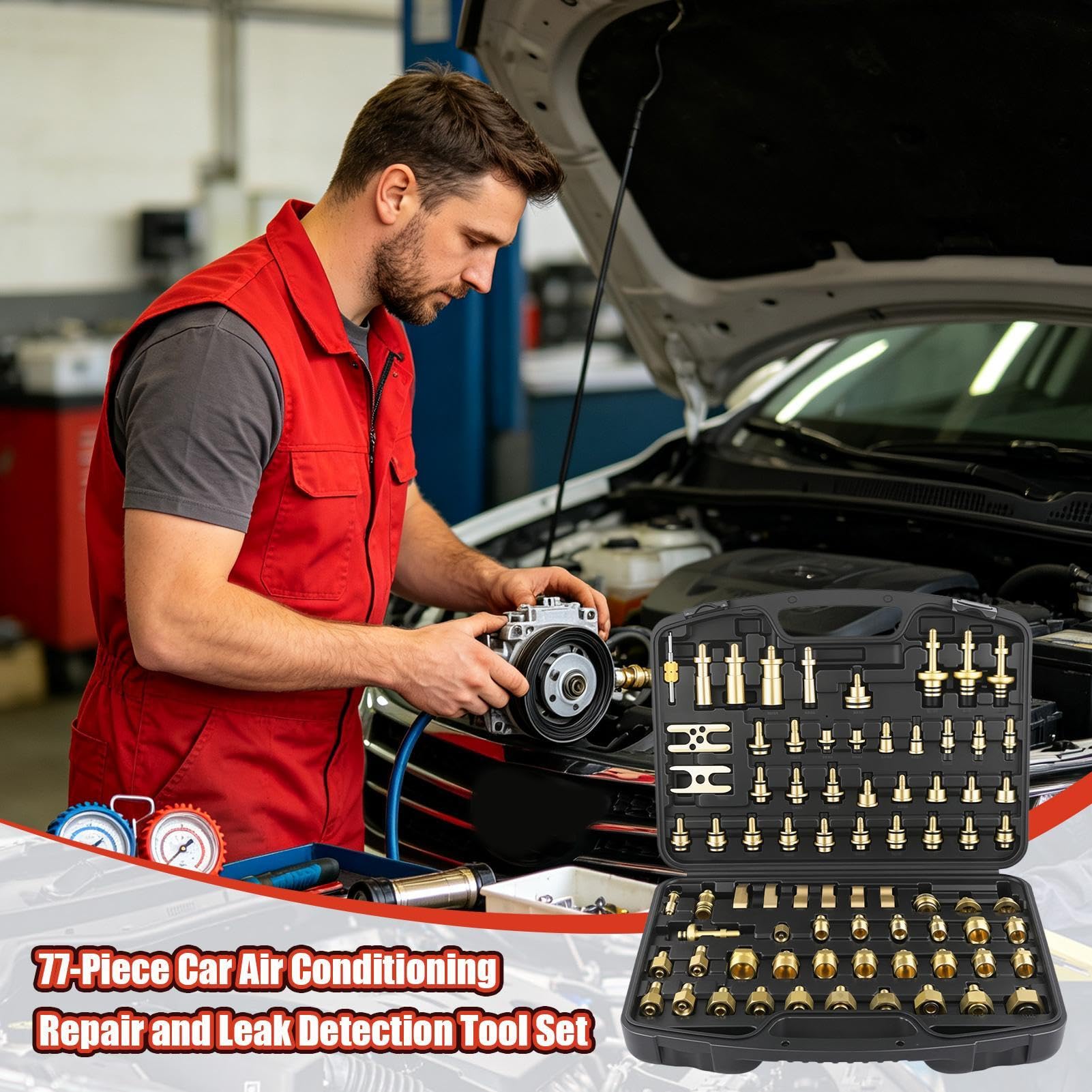 Kit de detector de fugas de CA para coche, de cobre puro, resistente