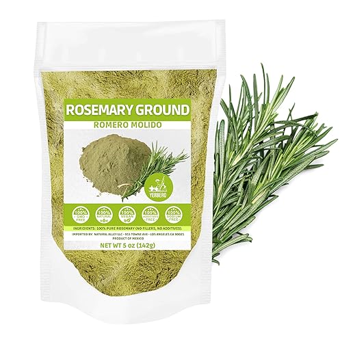Yerbero - Romero molido de 5 onzas 501oz Romero en polvo Hoja 100 pura sin rellenos sin aditivos sin OMG hojas secas en polvo