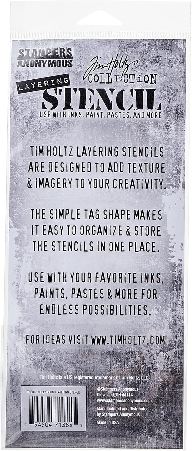 Tim Holtz AGTHS015 Holly Bough Stencil Beige
