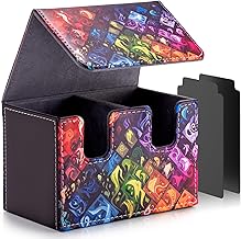 JoyHood YGO Card Box with 2 Premium Card Dividers, Can Hold 220+ Individual Cards, TCG/OCG/MTG Compatible (Elemental Grid