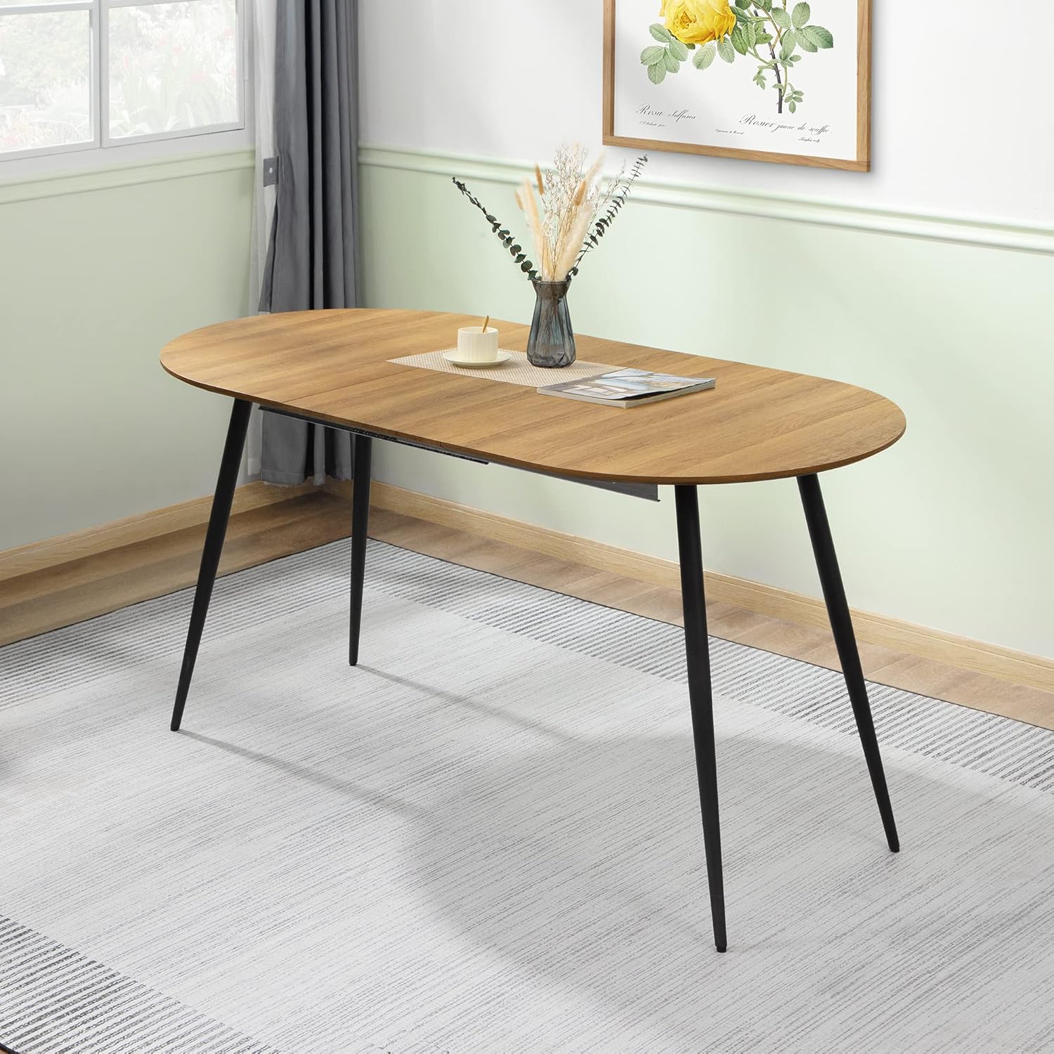 Amazon.com - Nopurs Oval Dining Table - Extendable Farmhouse Kitchen ...