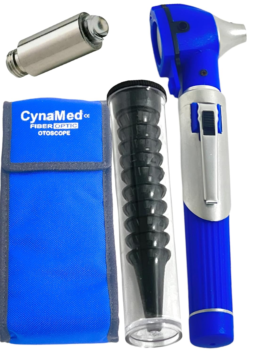 New Fiber Optic Mini Otoscope Blue Pocket Size Premium Grade Cynamed
