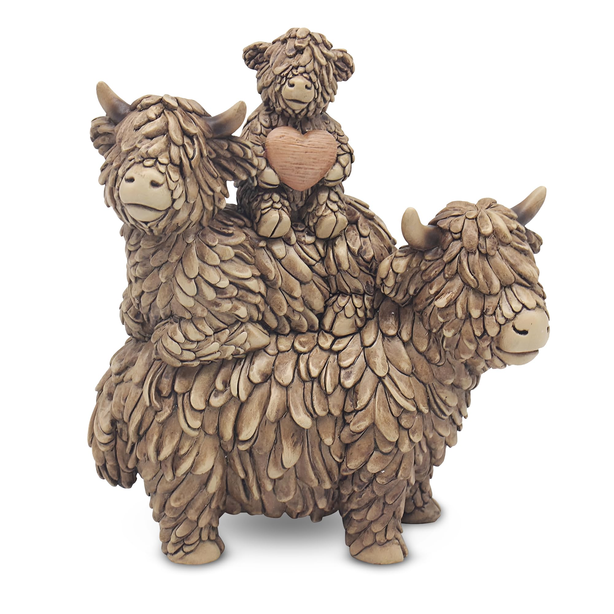 L & P Home & Gifts Women's Highland Cow Family Lesser & Pavey Hughie Highland Cow Hughie Figurines & Ornaments For Home & Office | Decorative Home Accessories Statues For Indoor & Outdoor | Lovely Gifts For & Men