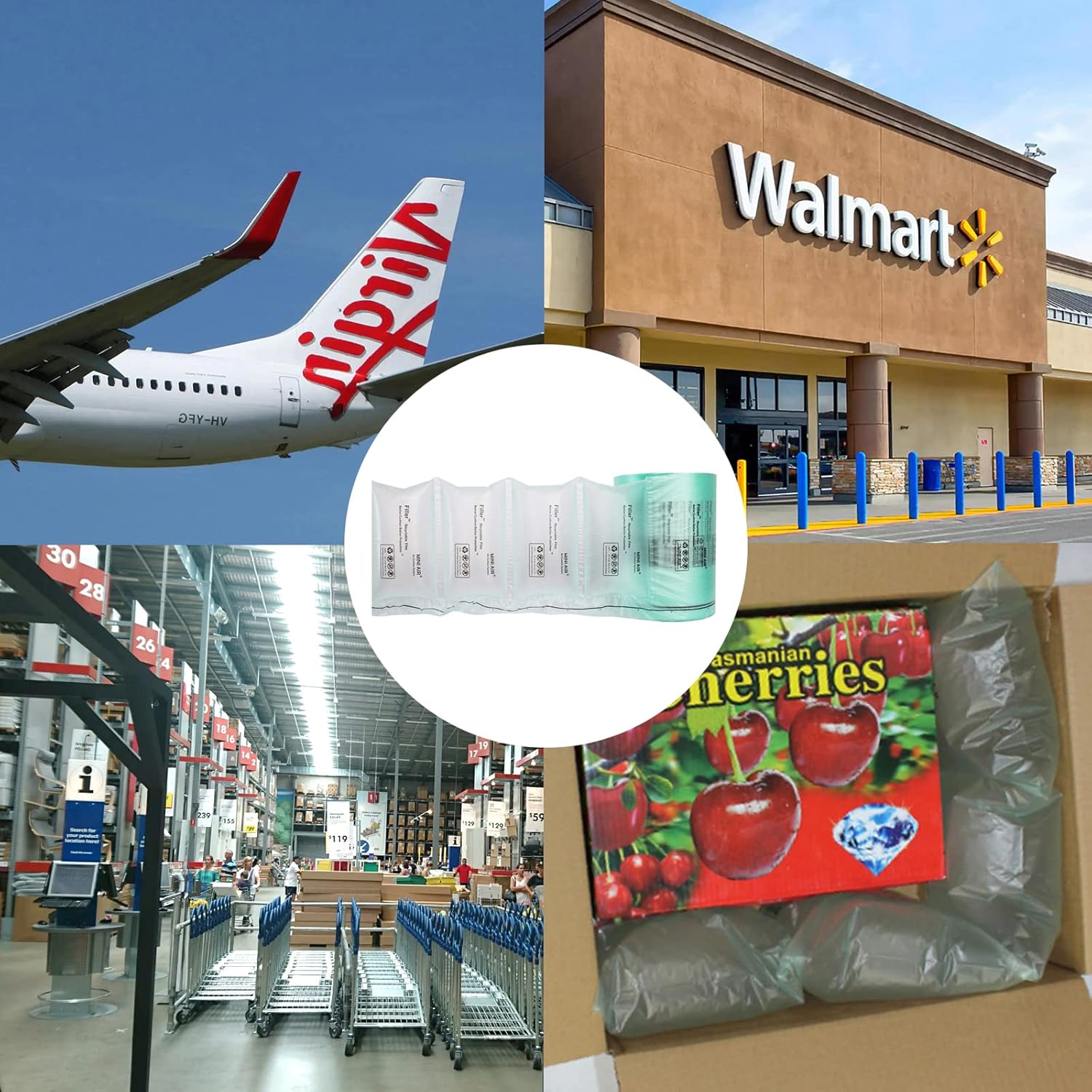 MINI AIR EASI Air Pillows for Shipping, Packaging Air Bags for Mini Air Easi EA1 White Machine, 8"X4" 918FT Inflatable Supplies Box Filler, Air Cushion Film, 4 Roll