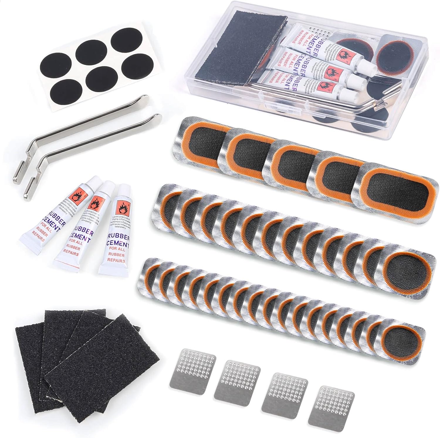 ROADPLUM 50Pcs Bicycle Inner Tire Repair Kit, Bike Tube