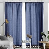 Vista 56 de Melodieux Cortinas semitraslúcidas blancas de 24 pulgadas de largo para cocina, cafetería, dormitorio, ventanas pequeñas, con bolsillo para barra