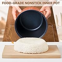 Vista 5 de WHITE TIGER 1.5L Mini Rice Cooker for 5 Cups Uncooked (6 Cups Cooked), Smart Rice Cookers with One Touch & Auto Keep Warm, Portable Travel Small