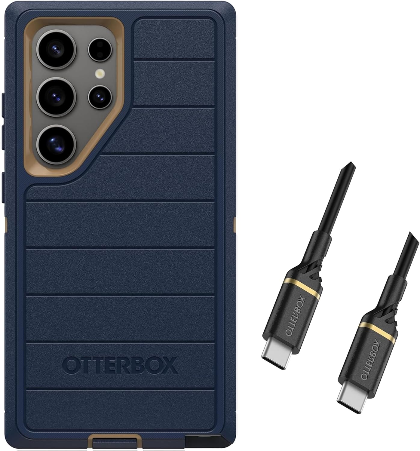 OtterBox Defender Pro Series Case for Galaxy S24 Ultra with USB-C to USB- C Cable - Case Only - Non Retail Packaging - Blue Suede Shoes