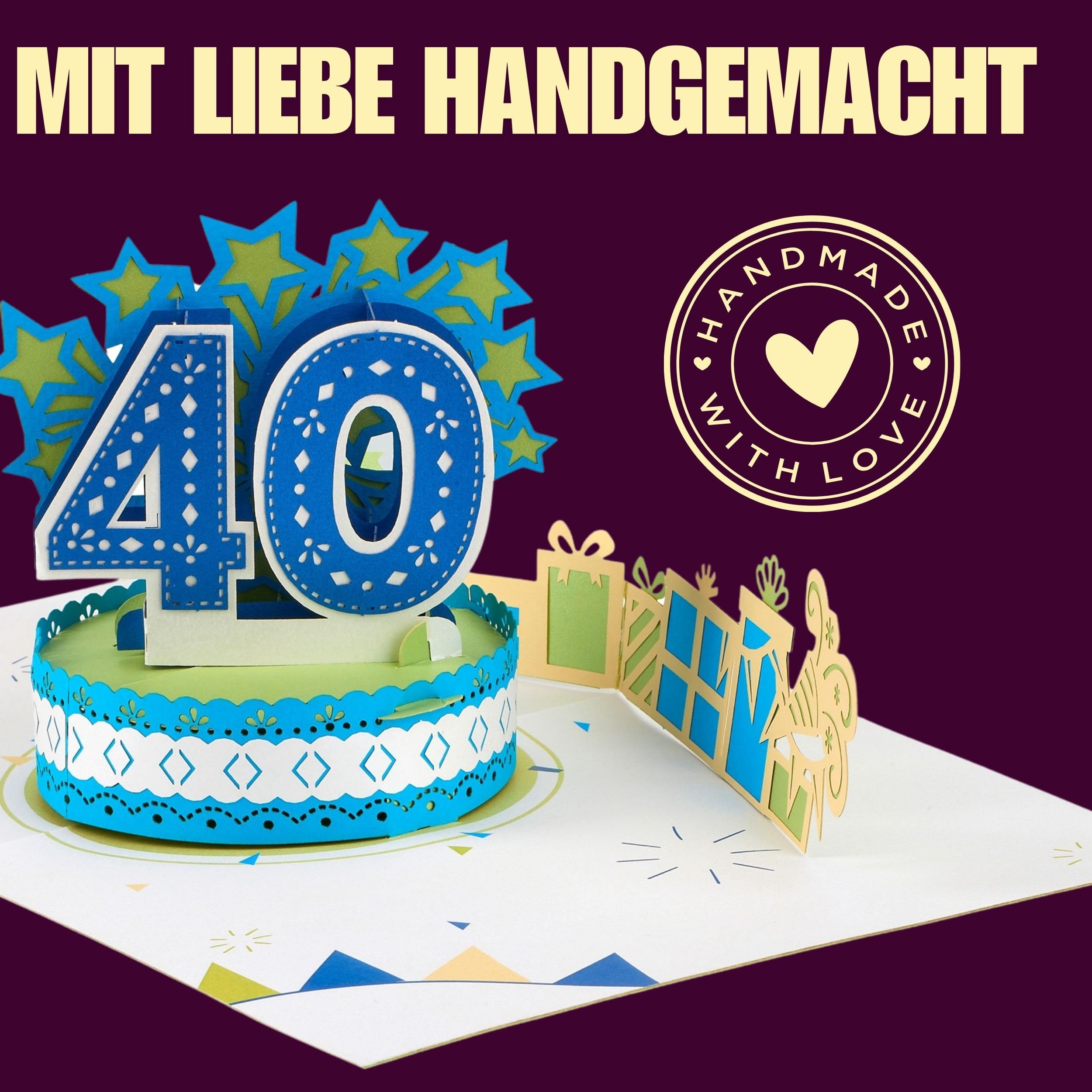 Liif Pop-Up-Karte Zum 40. Geburtstag – 3D-Luftballons & Champagner Für Eine Lustige Überraschung (mit Umschlag)