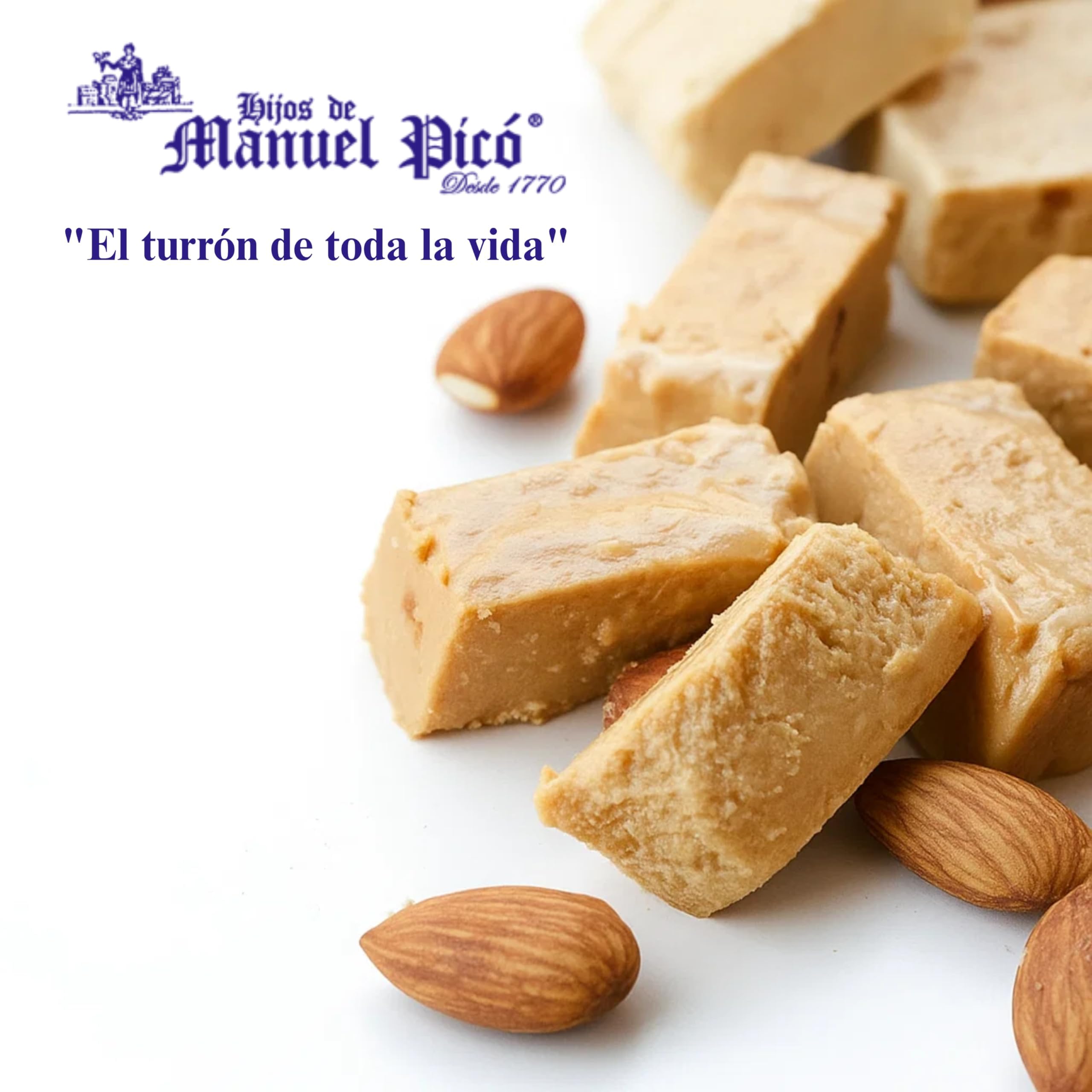 Hijos de Manuel Picó Turrón de crema sin Azúcar Añadido 300g Artesanal Fabricado en Jijona