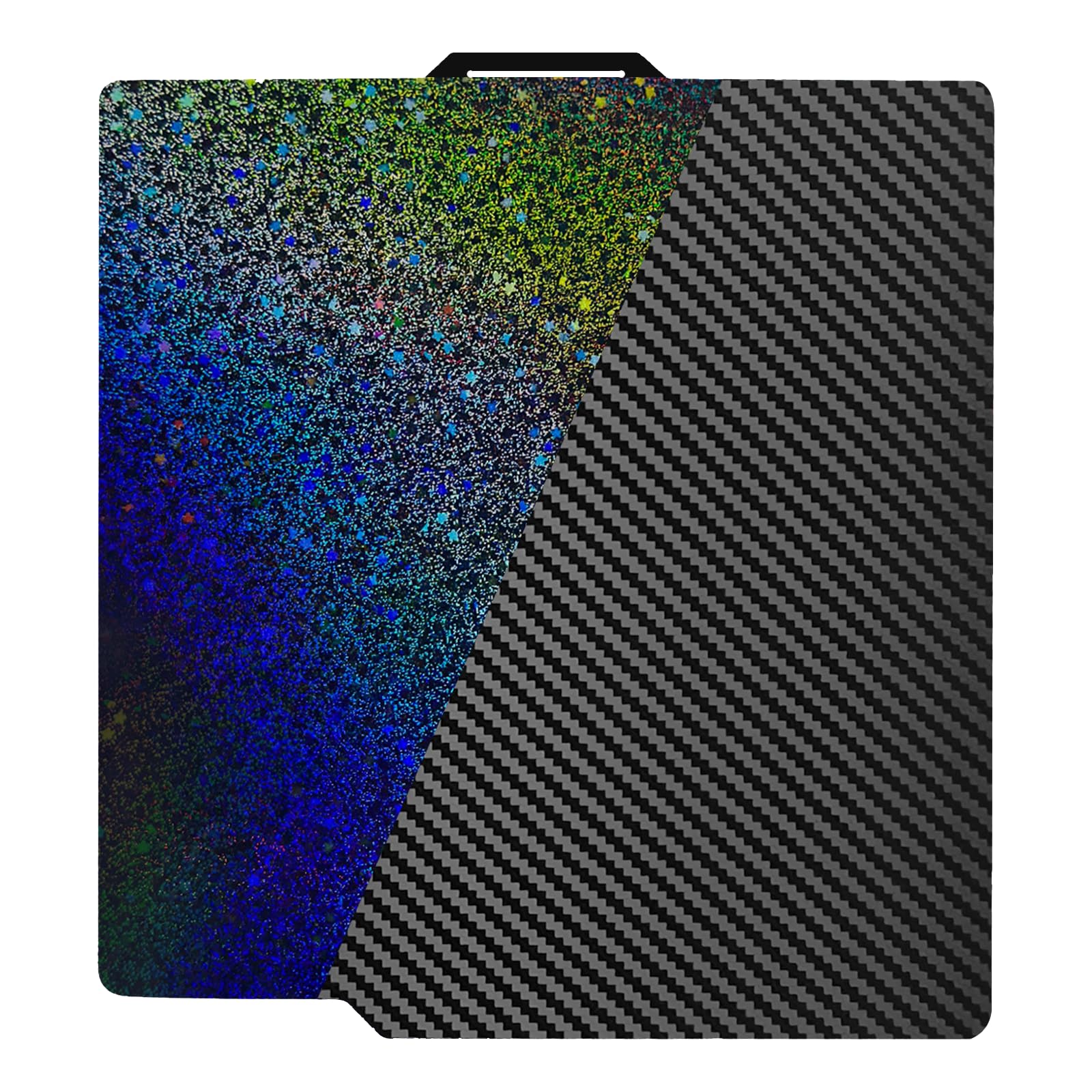Flexible Rainbow Starry PEY+Carbon Fiber PET Spring Steel Plate for Bambu Lab X1 X1C X1E P1P P1S A1, Double Sided Textured PEY PET Build Plate 257x257mm for Bambu 3D Printers