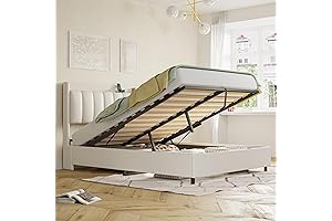 Ironck Queen Size Lift Up Storage Bed with Power Outlets for Convenient Charging