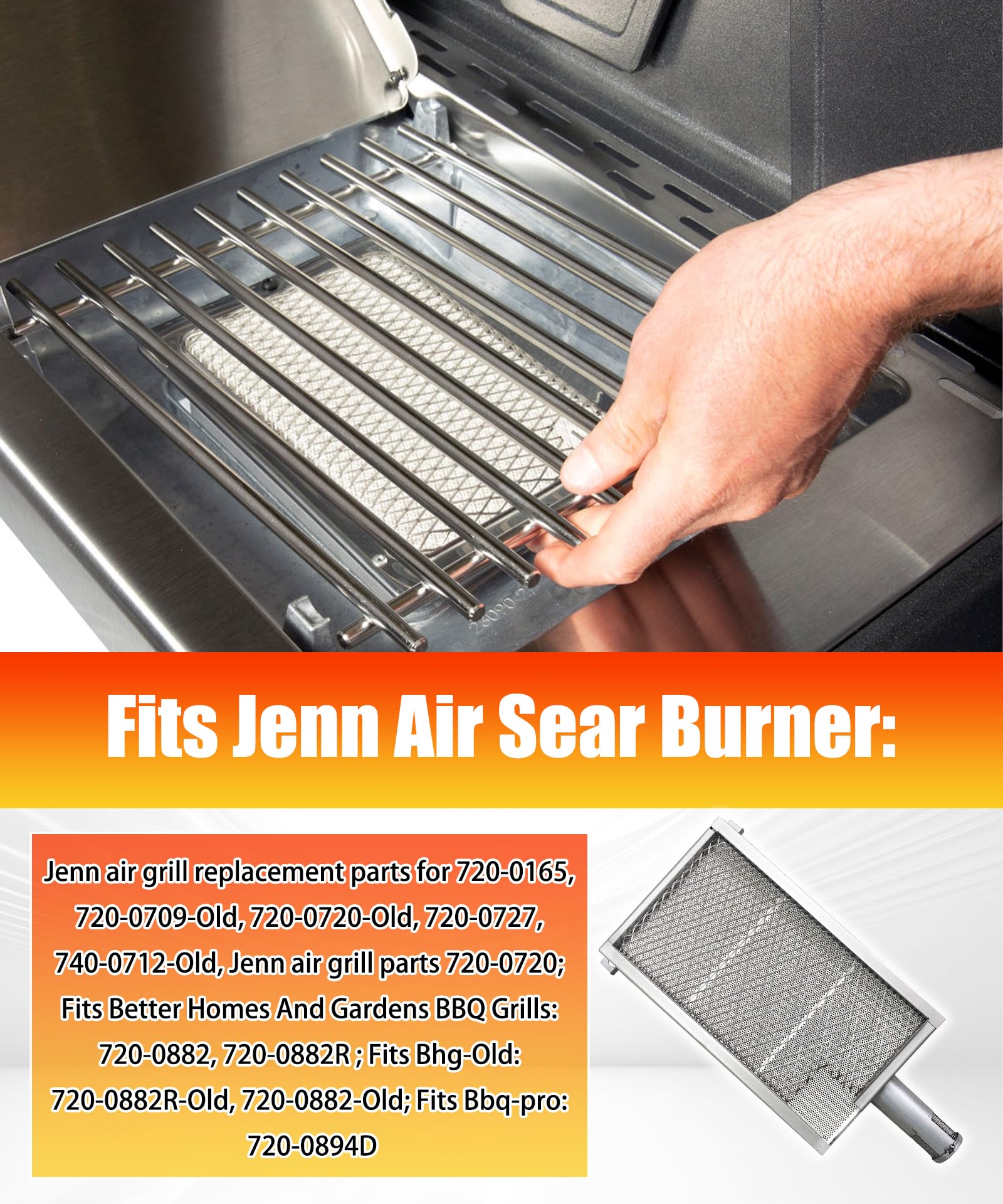 Część zamienna palnika do grilla gazowego kompatybilna z Jenn Air 720-0720 Nexgrill 740-0781 Kitchenaid Nex 720-0720 NXG20001486A0 ceramiczny palnik boczny na podczerwień