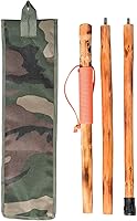 Vista 1 de 3 Pieces Detachable Fir Wood Walking Stick Wolf Carving with a Compass(Nature Color, 55 Inches, 1 Piece)