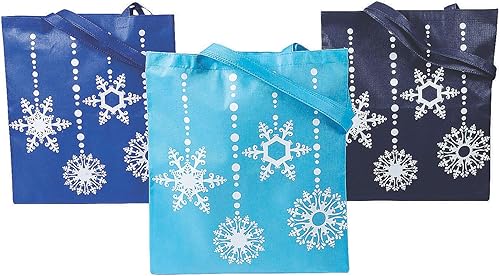 Miniatura 1 de Bolsas de copos de nieve azules para Navidad, accesorios de ropa, bolsos, bolsas novedosas, Navidad, 12 piezas