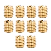 Vista 18 de E-Z LOK Inserto roscado para cuchillo para madera dura, insertos de rosca de latón, 10-24 roscas internas, 0.500 pulgadas de longitud, paquete de 25