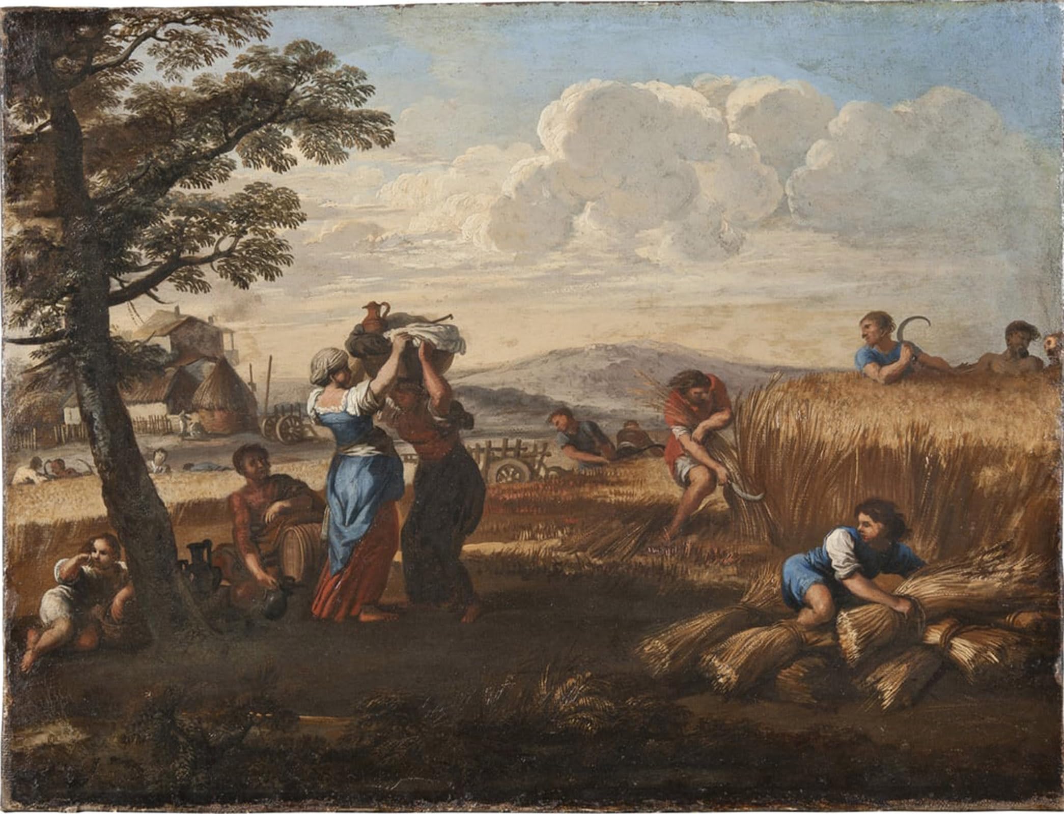 POSTERIIk Vintage Print Pop Art Landscape Artwork Landscape with Harvest Scene Landscape with Harvesting by Pietro Da Cortona Art Prints for Office Home Decor 60x90cm