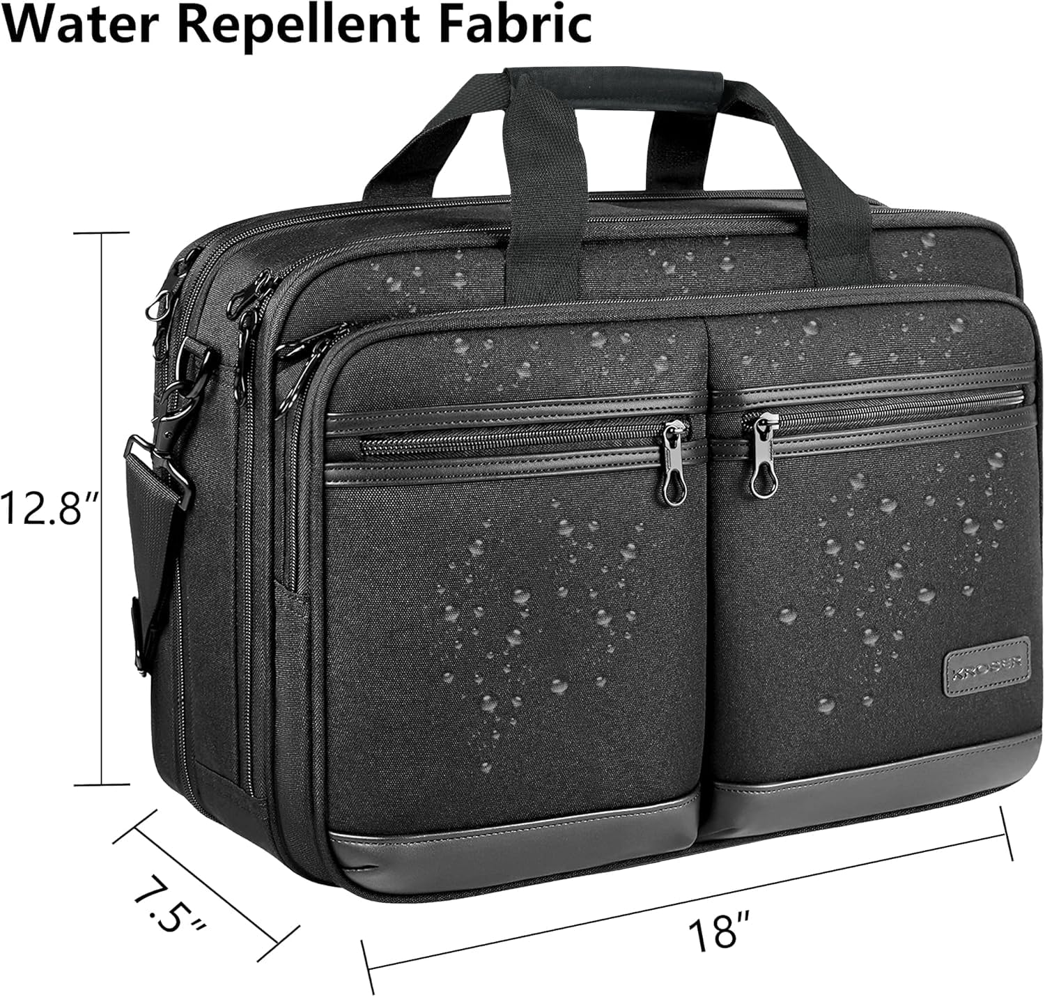KROSER Borsa per Laptop Cartella per Laptop Elegante Adatto Fino a 17,3’’ Borsa a Tracolla Espandibile Idrorepellente con Tasche RFID per Affari/College/Uomini/Dnone