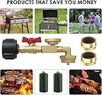 Vista 7 de QCC1 Adaptador de codo de recambio de propano con calibre de tanque de propano Adaptador de presión de recambio de propano de 90 grados con válvula