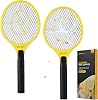 Electric Fly Zapper - 2PCS Electric Fly Swatter Indoor and Outdoor - Bug Zapper with Multiple Protective Net Layer Racket - Handy Killer Catcher for Mosquito and Insect