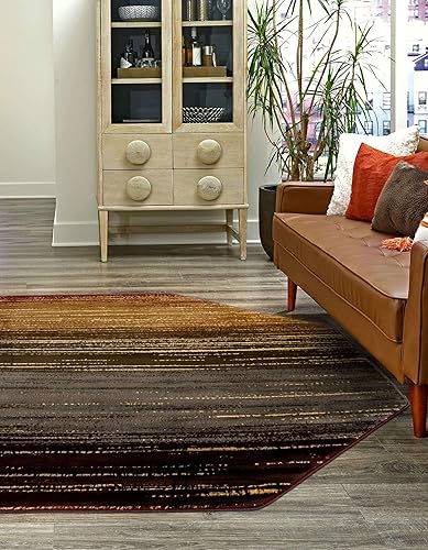 Miniatura 3 de Unique Loom Barista Collection - Alfombra Mundo Nova (octágono de 6 pies 1 pulgada, beigeazul)