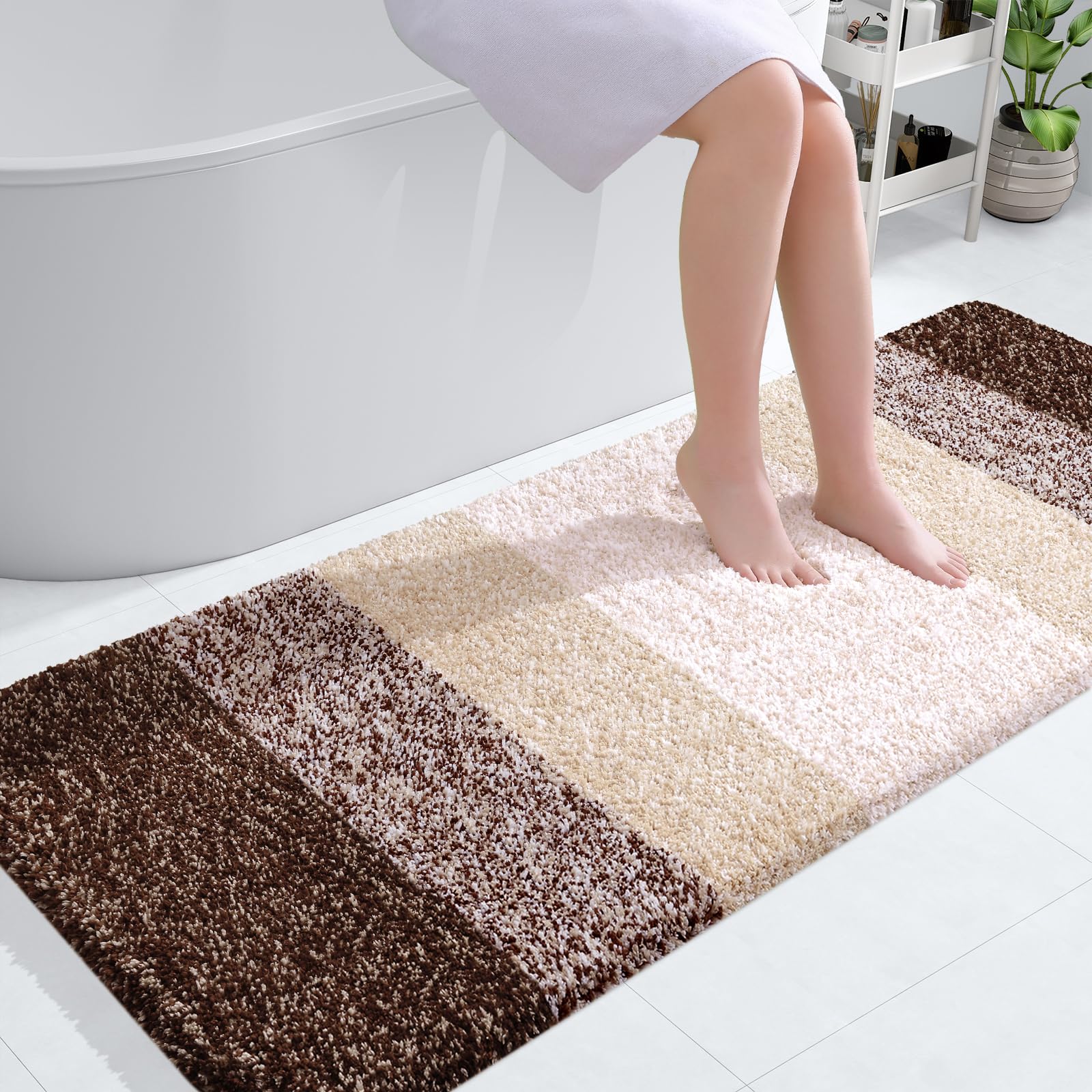 OLANLY Bathroom Rugs Mat 50x30, Extra Soft Absorbent Microfiber Bath Rugs, Rubber Backing, Quick Dry, Machine Washable Bath Mats for Bathroom Floor,