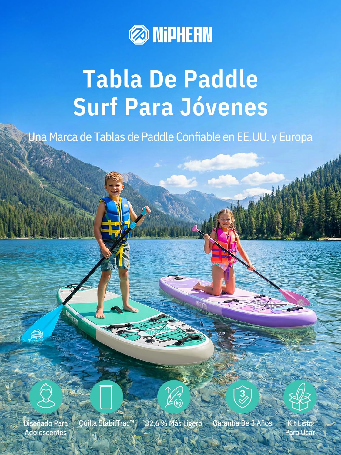Niphean Tabla Paddle Surf Hinchable con Accesorios 230cm Sup