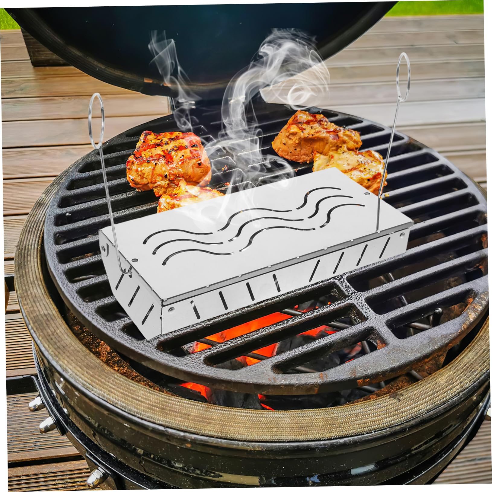Scatola per Affumicatura Bbq in Acciaio Inox 1 Pz Bianca