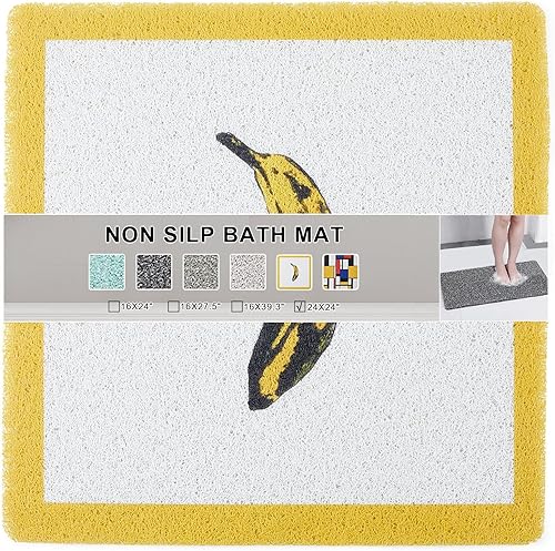 Miniatura 1 de Tapete antideslizante para bañera, tapete de baño antideslizante de 0.6 pulgadas, extra grueso, de secado rápido, tapete de ducha antideslizante,