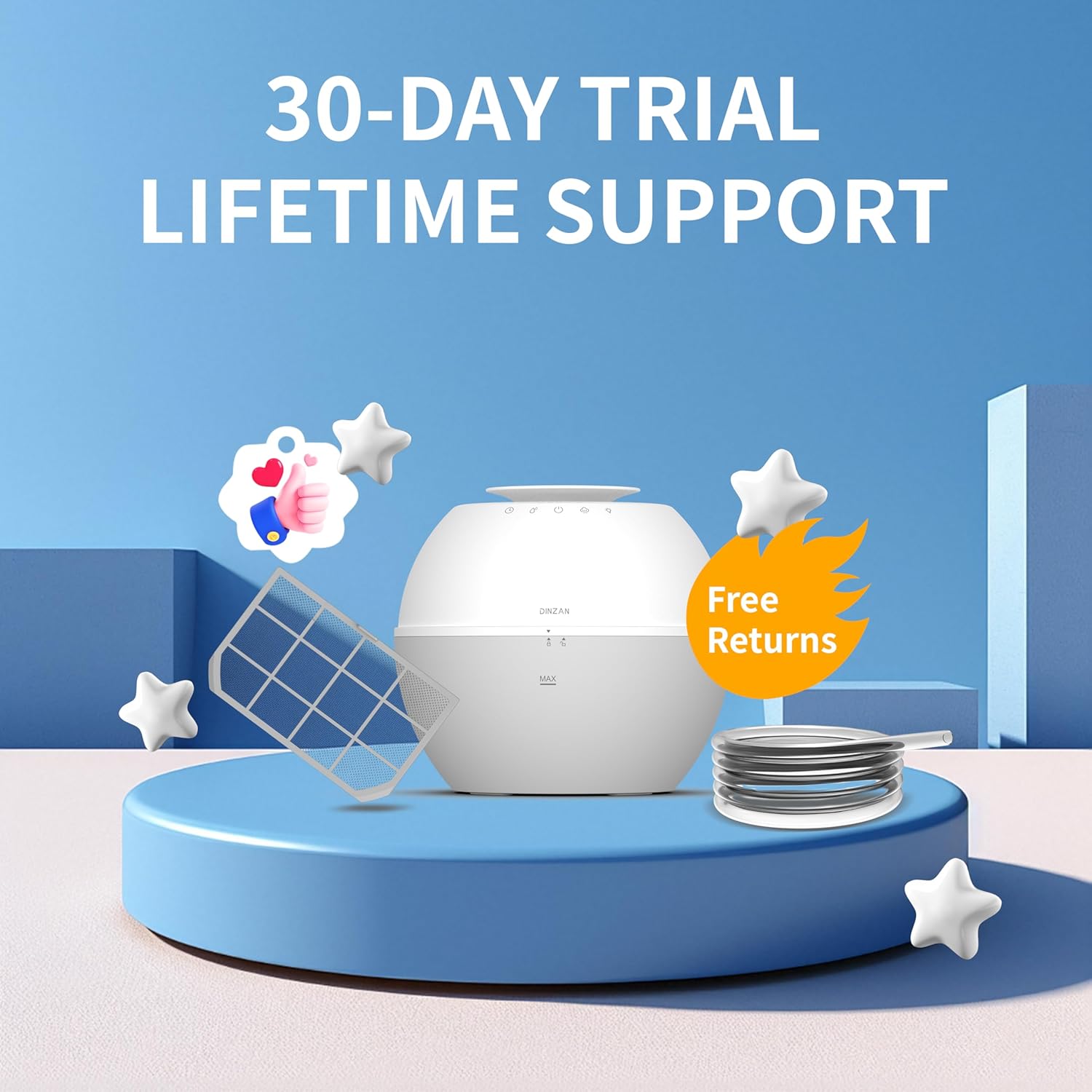 Dual-Function Humidifier & Dehumidifier 152oz Water Tank Steam distillation humidification for Bedroom With Drain Hose Humidifer RV Bathroom Auto Adjustment Timer Setting 7 Color LED Lights image 4 of 8 B0F12FYBW3