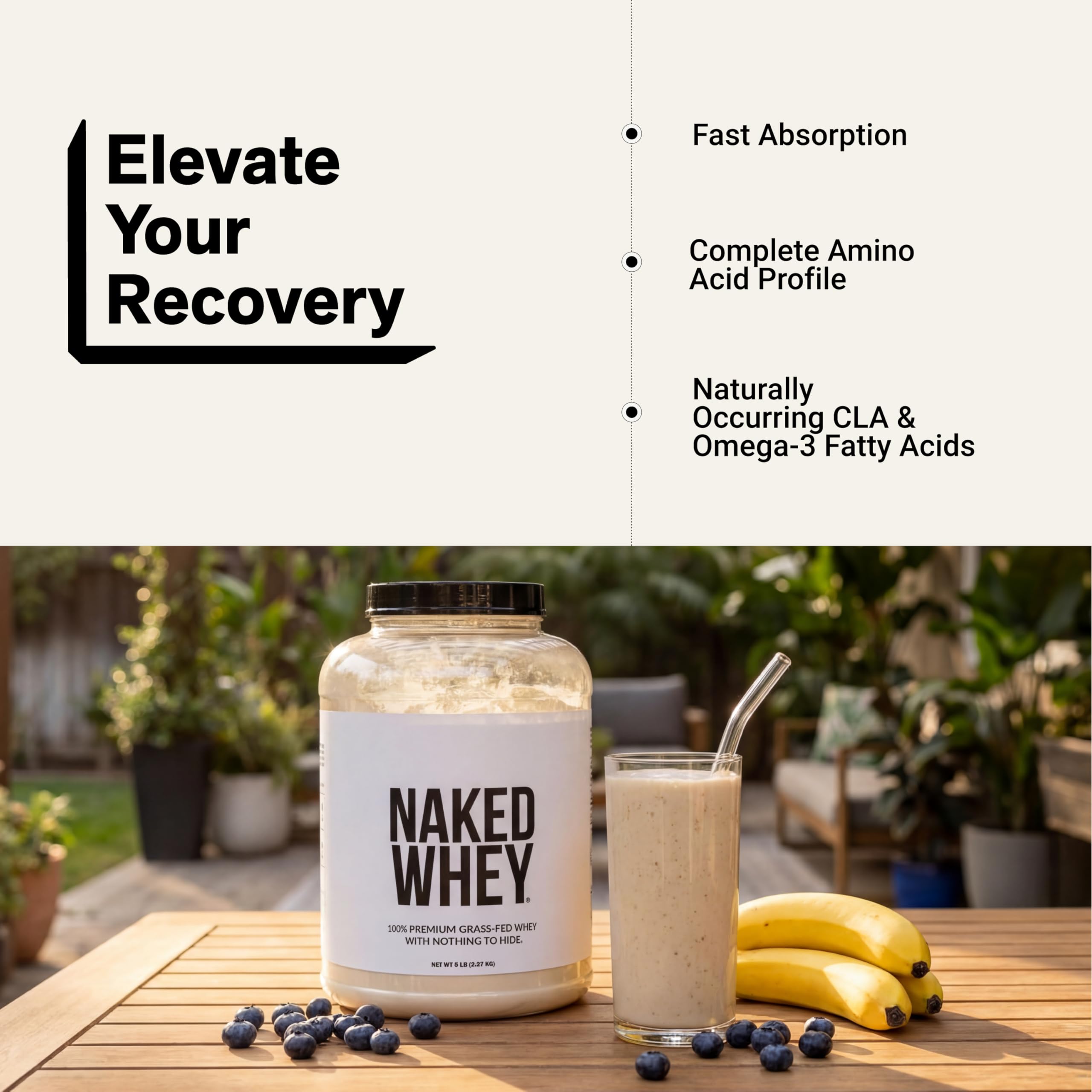NAKED Whey 5LB 100% Grass Fed Unflavored Whey Protein Powder - Only 1 Ingredient, NSF Certified, Undenatured, Gluten Free, Soy Free, Promote Muscle Growth and Recovery - 76 Servings — Amazon image 6