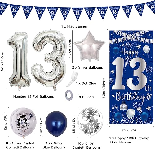 Miniatura 9 de Decoraciones de cumpleaños número 16 para niños y niñas, decoración de feliz cumpleaños número 16, pancarta de 32 pulgadas, globo de aluminio con el