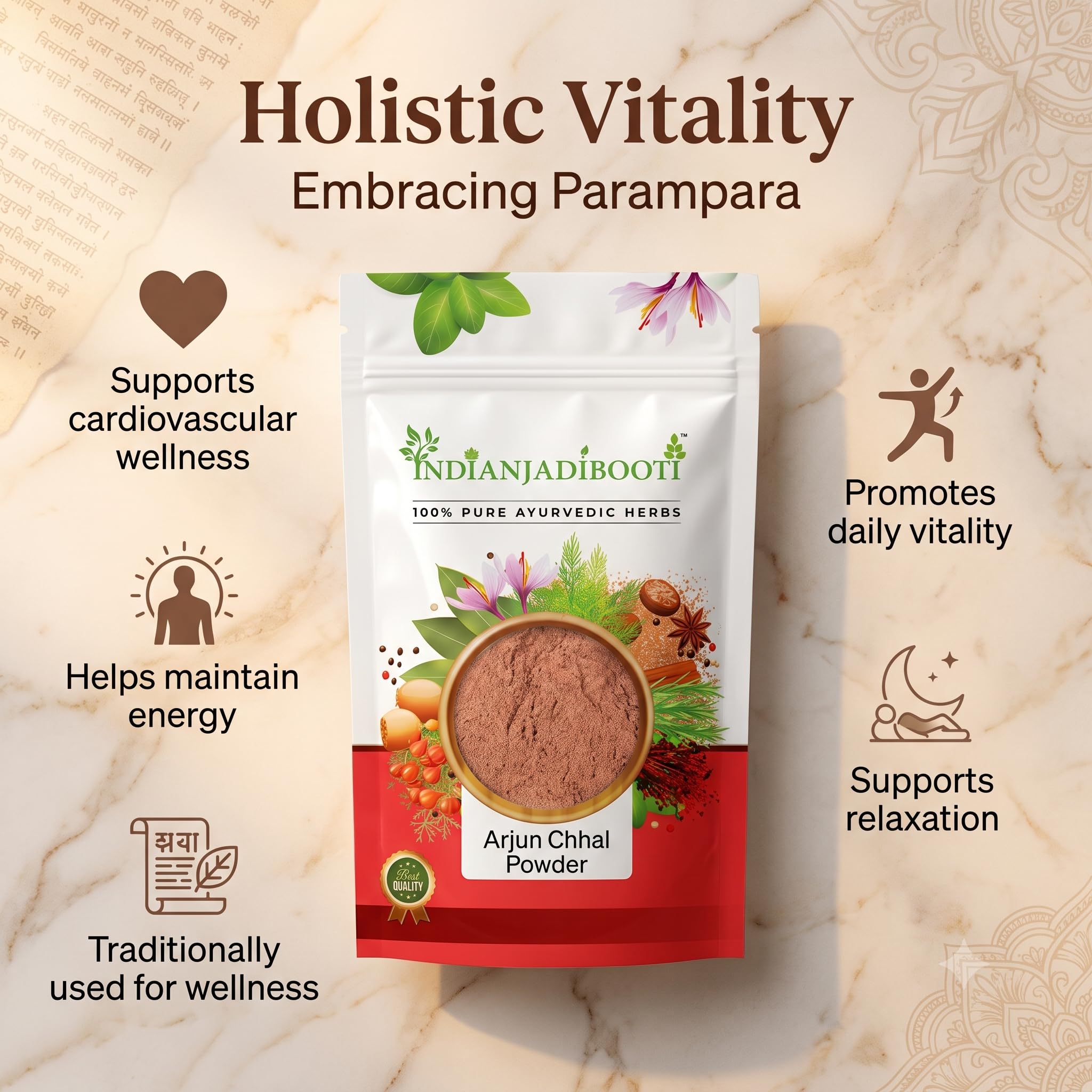 IndianJadiBooti Pure Arjun Chhal Powder (Terminalia Arjuna Bark) | Traditional Ayurvedic Botanical for Cardiovascular Wellness, Heart Harmony & Systemic Vitality - 100g — Amazon image 7