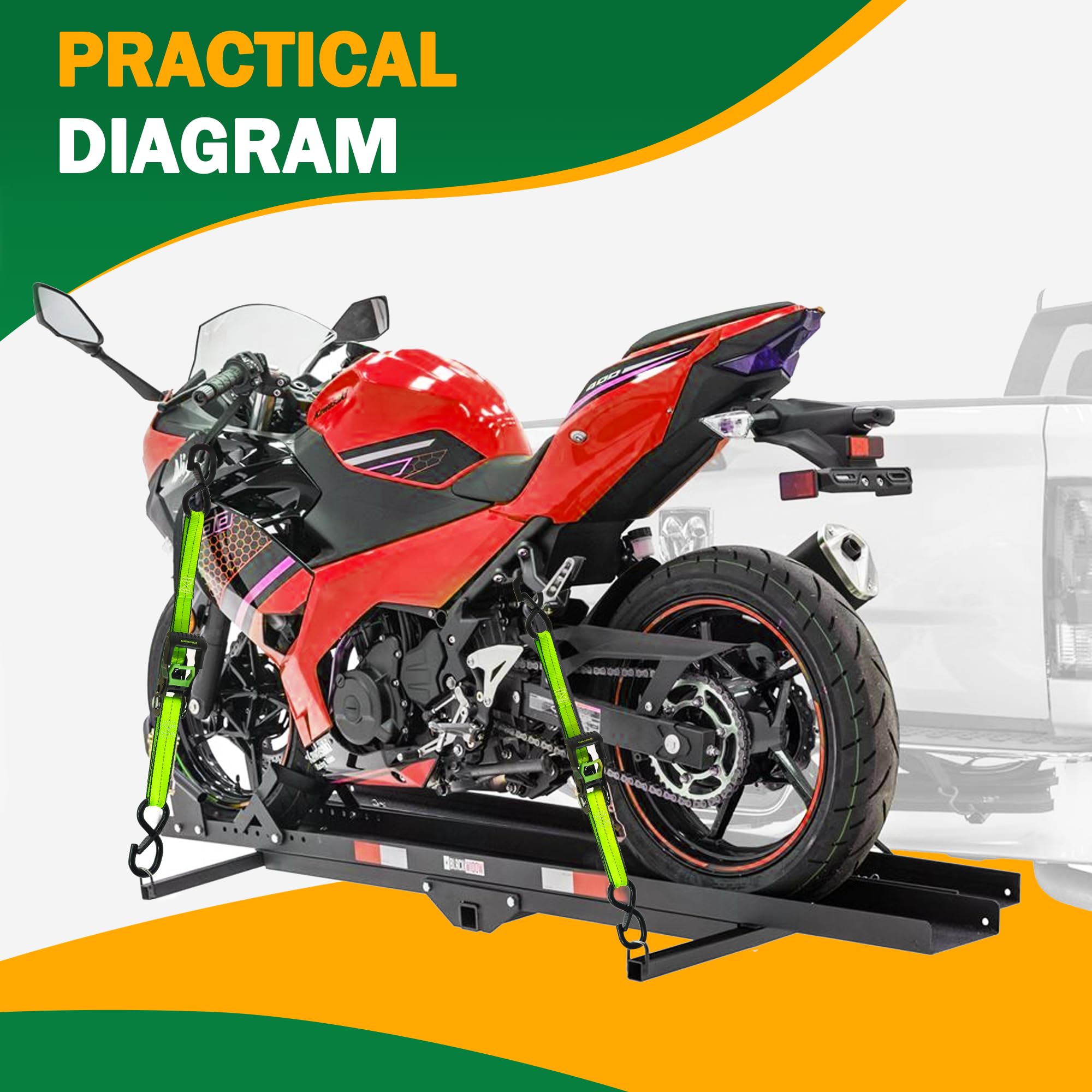 4 Stück Zurrgurte mit beschichteten S-Haken Robuste Spanngurte für Motorrad, LKW, Umzug