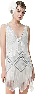 Women's 1920s Flapper Dress V Neck Slip Dress Roaring 20s Great Gatsby Dress for Party - Buy now
