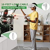 Vista 2 de Kuject - Cable Link USB 30 tipo A a C de 16 pies de largo compatible con Oculust Quest 2 cable para visor de realidad virtual de Oculus Quest 1 y 2