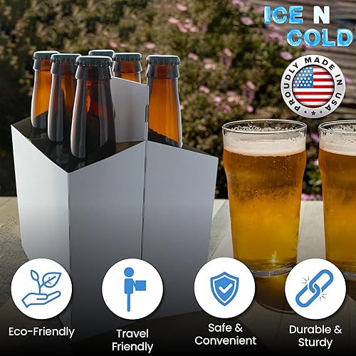 Miniatura 2 de Paquete de 6 soportes para botellas de cartón económico, se adapta a botellas de 12 a 16 onzas, para un transporte seguro y fácil de cerveza,