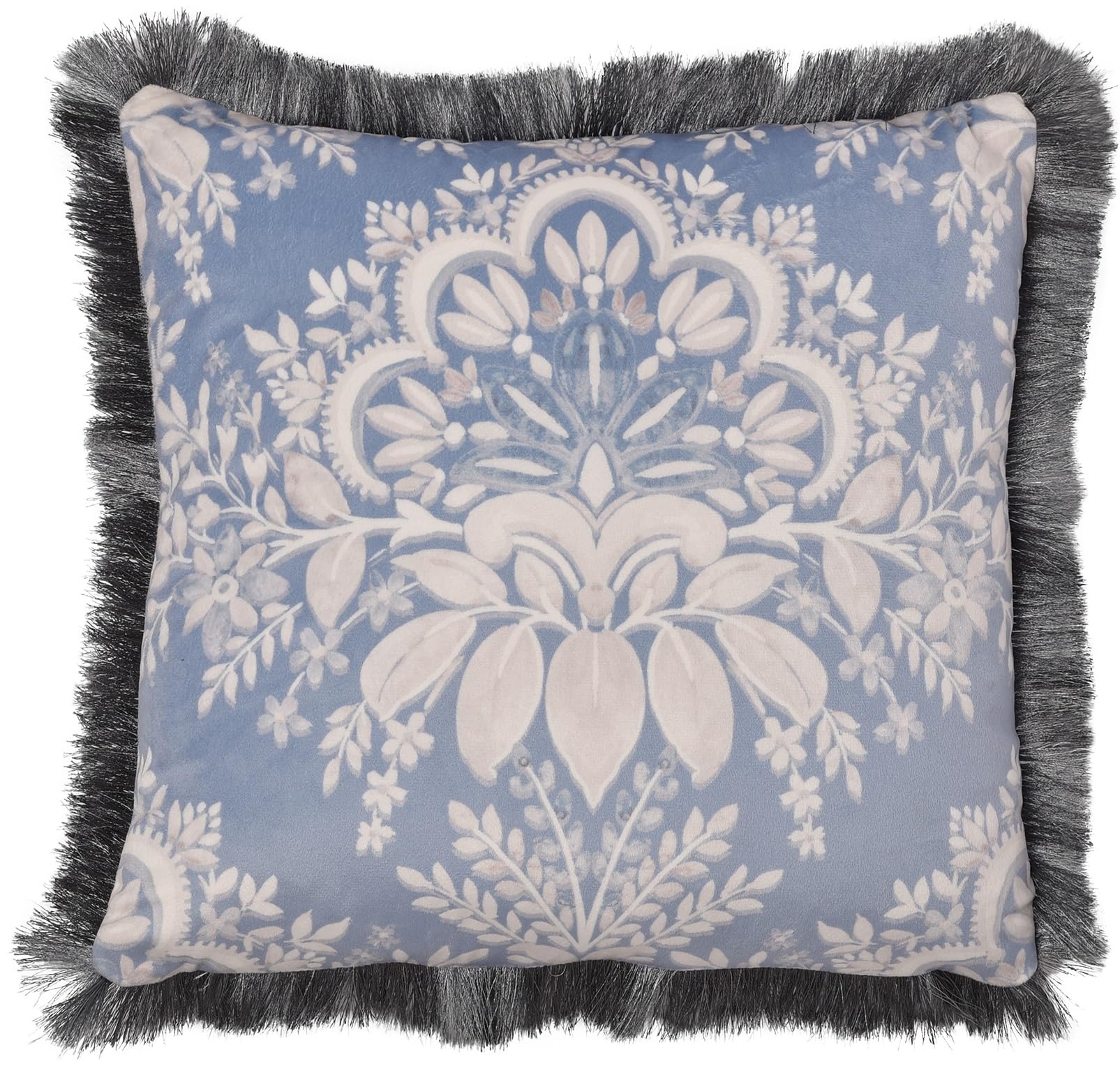 Appletree Alexia Heritage Inspired Blue Velvet Filled Cushion from B&Q